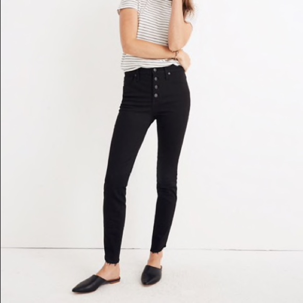 madewell 10” high rise skinny jeans with tulip hem